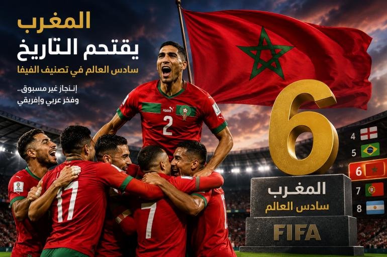 المغرب يكتب التاريخ من جديد.. أسود الأطلس يقتحمون المركز السادس عالمياً ويؤكدون مكانتهم بين كبار الكرة العالمية    