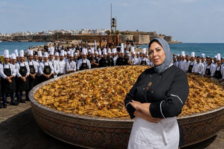 الشاف نادية العبدية تُبهر العالم من آسفي.. ملحمة «الرفيسة» العملاقة ترفع راية المطبخ المغربي في محفل دولي   