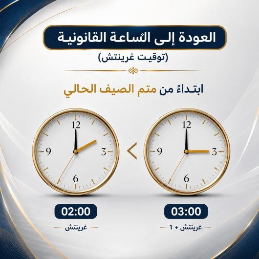 العودة إلى الساعة القانونية (توقيت غرينيتش) ابتداء من متم الصيف الحالي    