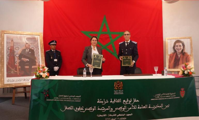 توقيع اتفاقية شراكة بين المديرية العامة للأمن الوطني والمرصد الوطني لحقوق الطفل   